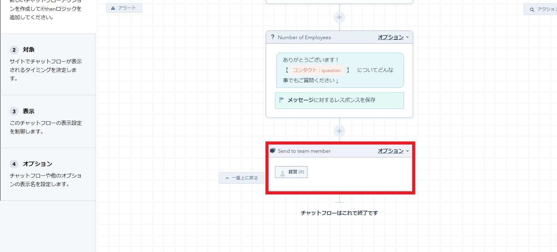 Hubspotのチャットの作成