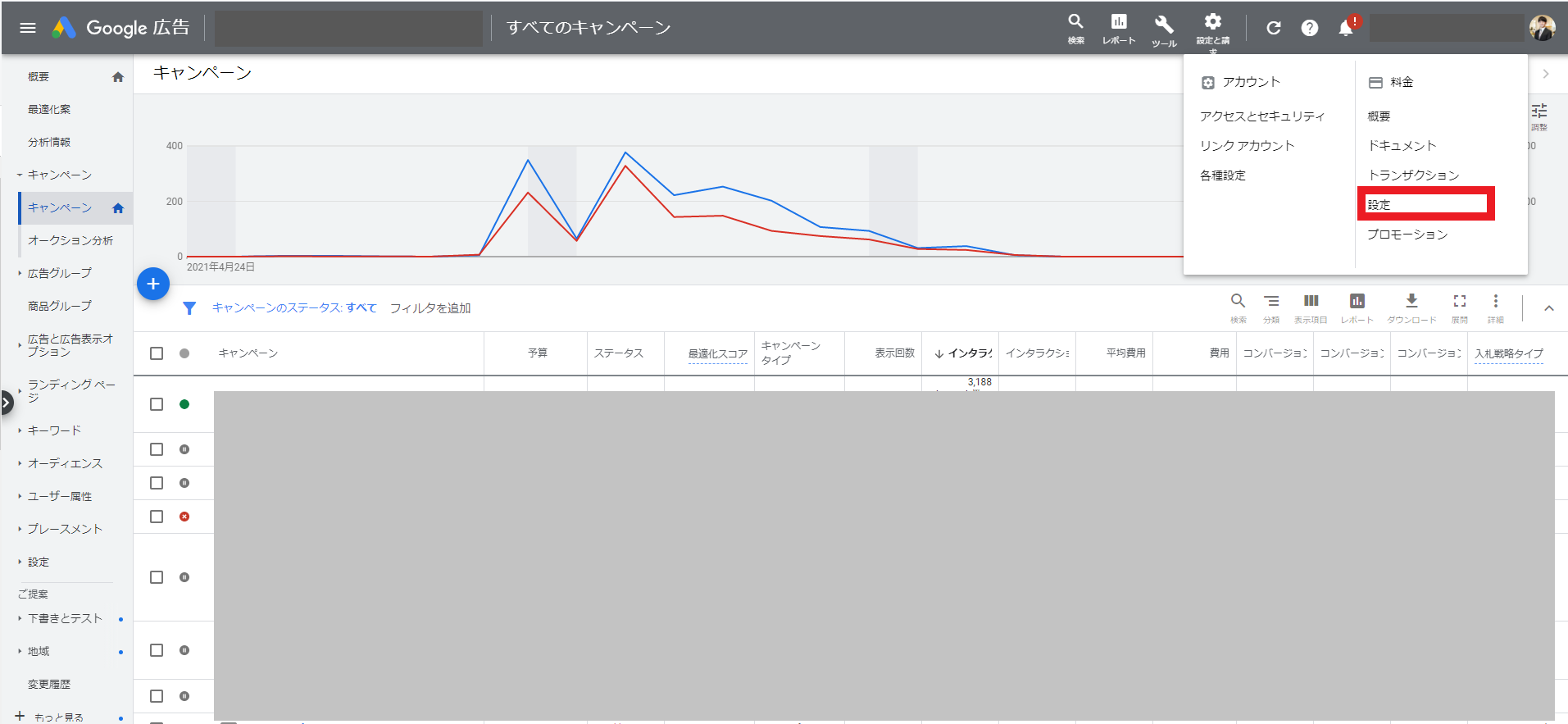 Google広告の支払い設定