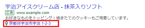 Google広告の住所表示オプション